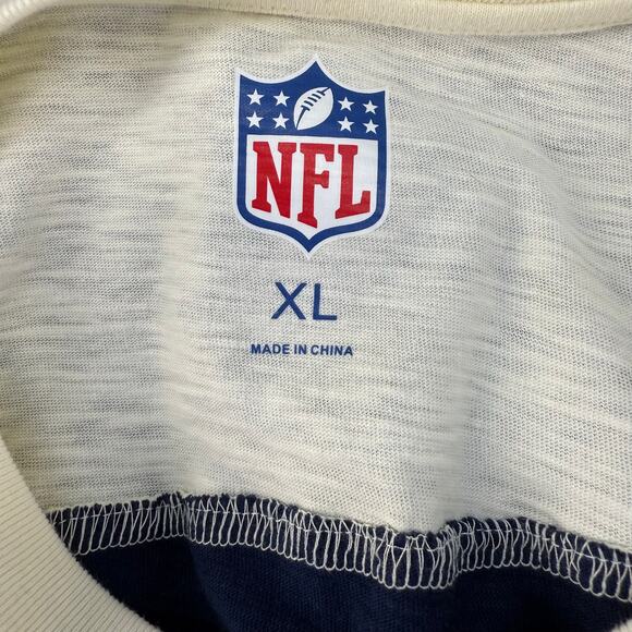 G-III Apparel Women's XL Los Angeles Rams NFL Long Sleeve T-shirt Blue Cream EUC - Picture 4 of 9